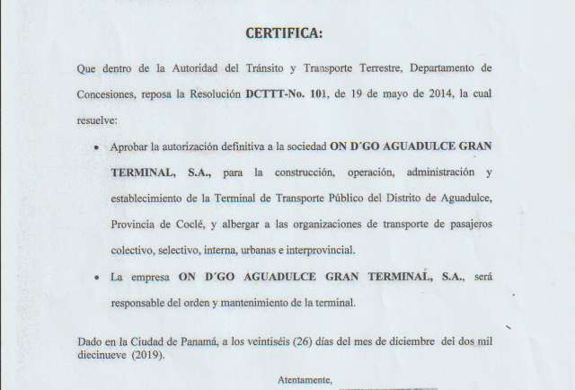 Transportistas de Aguadulce en alerta por presunto 'favoritismo' de la ATTT